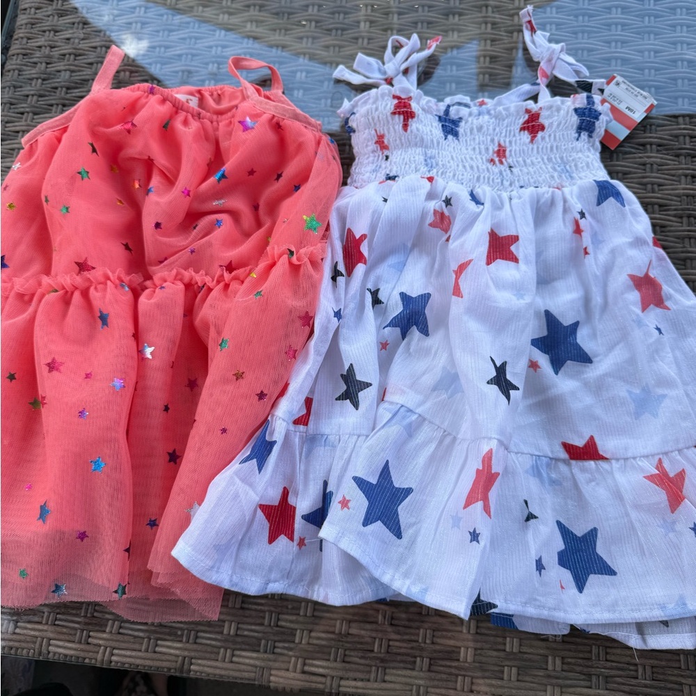 Cat & Jack Pink and White Sleeveless Sundress